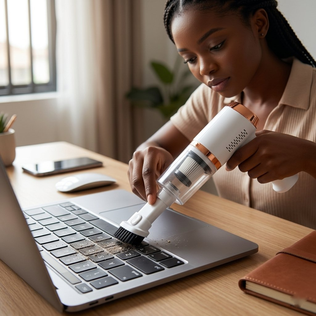 Woman using the Multipurpose Wireless Vacuum Cleaner on a sofa